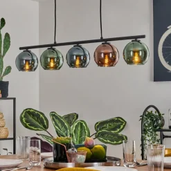 hofstein Suspension Belp Noir, 5 lumières