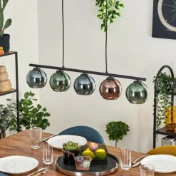 hofstein Suspension Belp Noir, 5 lumières