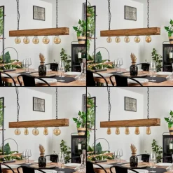 Lampes Vintages & Rétros-hofstein Suspension Berat Brun, Noir, 5 lumières