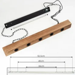 Lampes Vintages & Rétros-hofstein Suspension Berat Brun, Noir, 5 lumières