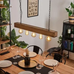 Lampes Vintages & Rétros-hofstein Suspension Berat Brun, Noir, 5 lumières