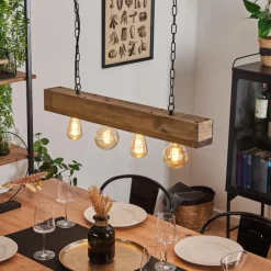 Lampes Industrielles-hofstein Suspension Berat Brun, Noir, 4 lumières