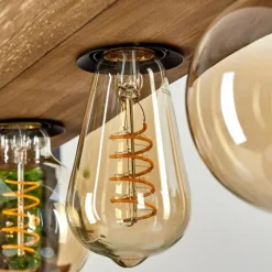 Lampes Industrielles-hofstein Suspension Berat Brun, Noir, 4 lumières