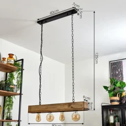 Lampes Industrielles-hofstein Suspension Berat Brun, Noir, 4 lumières