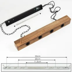 Lampes Industrielles-hofstein Suspension Berat Brun, Noir, 4 lumières