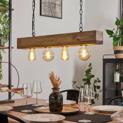 Lampes Industrielles-hofstein Suspension Berat Brun, Noir, 4 lumières