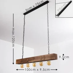 Lampes Vintages & Rétros-hofstein Suspension Berat Brun, Noir, 5 lumières