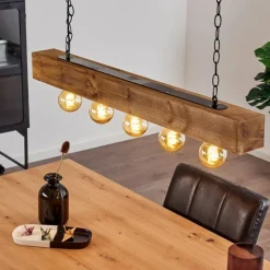 Lampes Vintages & Rétros-hofstein Suspension Berat Brun, Noir, 5 lumières