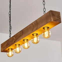 Lampes Vintages & Rétros-hofstein Suspension Berat Brun, Noir, 5 lumières