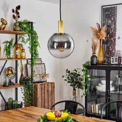 Suspension Verre Fumé-hofstein Suspension Berle Laiton, 1 lumière