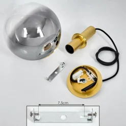 Suspension Verre Fumé-hofstein Suspension Berle Laiton, 1 lumière