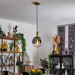 Suspension Verre Fumé-hofstein Suspension Berle Laiton, 1 lumière