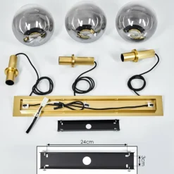 Suspension Verre Fumé-hofstein Suspension Berle Laiton, 3 lumières