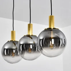 Suspension Verre Fumé-hofstein Suspension Berle Laiton, 3 lumières