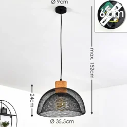 Luminaires Rustiques-hofstein Suspension Besancon Brun, Noir, 1 lumière