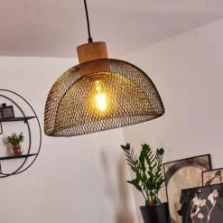 Luminaires Rustiques-hofstein Suspension Besancon Brun, Noir, 1 lumière