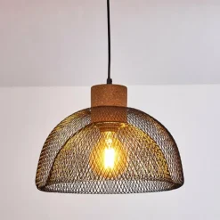 Luminaires Rustiques-hofstein Suspension Besancon Brun, Noir, 1 lumière