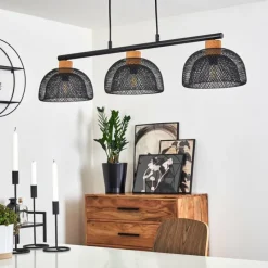 Luminaires Rustiques-hofstein Suspension Besancon Brun, Noir, 3 lumières