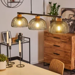 Luminaires Rustiques-hofstein Suspension Besancon Brun, Noir, 3 lumières