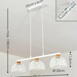Luminaires Rustiques-hofstein Suspension Besancon Brun, Blanc, 3 lumières