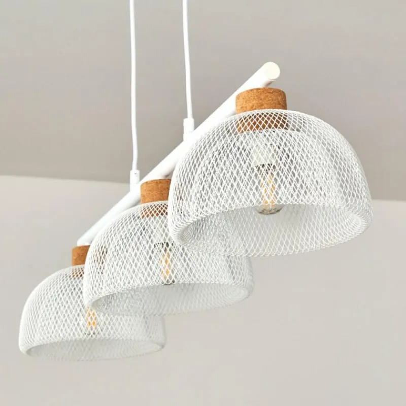 Luminaires Rustiques-hofstein Suspension Besancon Brun, Blanc, 3 lumières