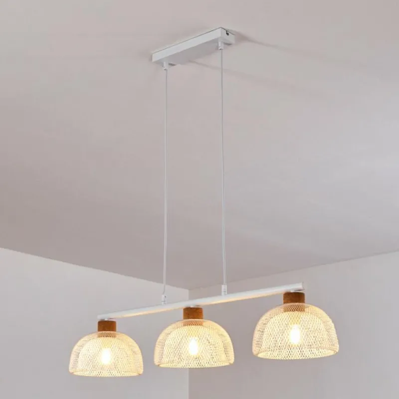 Luminaires Rustiques-hofstein Suspension Besancon Brun, Blanc, 3 lumières