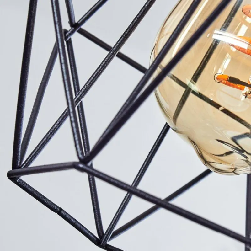 hofstein Suspension Betsele Bois clair, Noir, 4 lumières