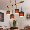 Lampes En Tissu-hofstein Suspension Betsele Bois clair, Noir, 4 lumières