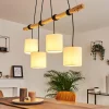 Lampes En Tissu-hofstein Suspension Betsele Bois clair, Noir, 4 lumières
