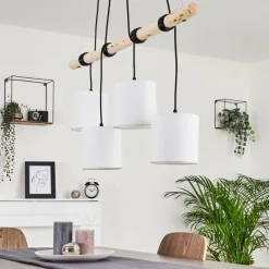 Lampes En Tissu-hofstein Suspension Betsele Bois clair, Noir, 4 lumières
