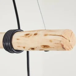Lampes En Tissu-hofstein Suspension Betsele Bois clair, Noir, 4 lumières