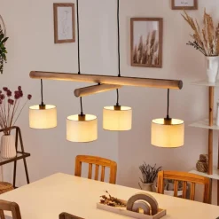 Lampes En Tissu-hofstein Suspension Bigandie Écru, Noir, 4 lumières