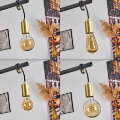 Lampes Dorées-hofstein Suspension Blaco Noir, 5 lumières