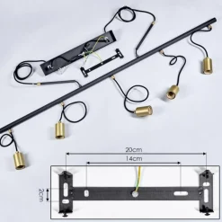 Lampes Dorées-hofstein Suspension Blaco Noir, 5 lumières