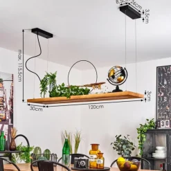 Luminaires Scandinaves-hofstein Suspension Blandford LED Noir, 1 lumière, Télécommandes