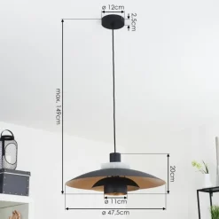 hofstein Suspension Boeven Noir, Blanc, 1 lumière