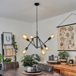 Lampes Industrielles-hofstein Suspension Bogno Noir, 6 lumières