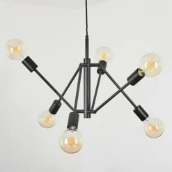 Lampes Industrielles-hofstein Suspension Bogno Noir, 6 lumières