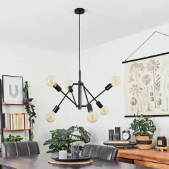Lampes Industrielles-hofstein Suspension Bogno Noir, 6 lumières