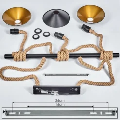 Lampes Dorées-hofstein Suspension Bolombolo Écru, Noir, 3 lumières