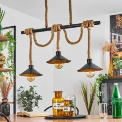 Lampes Dorées-hofstein Suspension Bolombolo Écru, Noir, 3 lumières