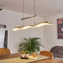 hofstein Suspension Bolonda LED Nickel mat, 3 lumières