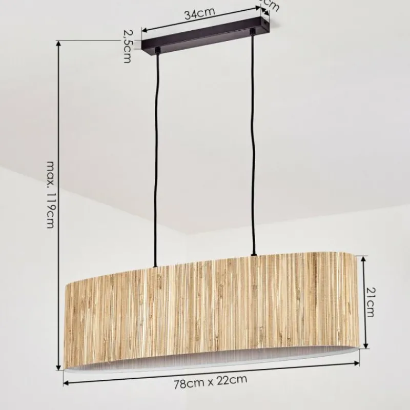 Luminaires Scandinaves-hofstein Suspension Bongal Noir, 2 lumières