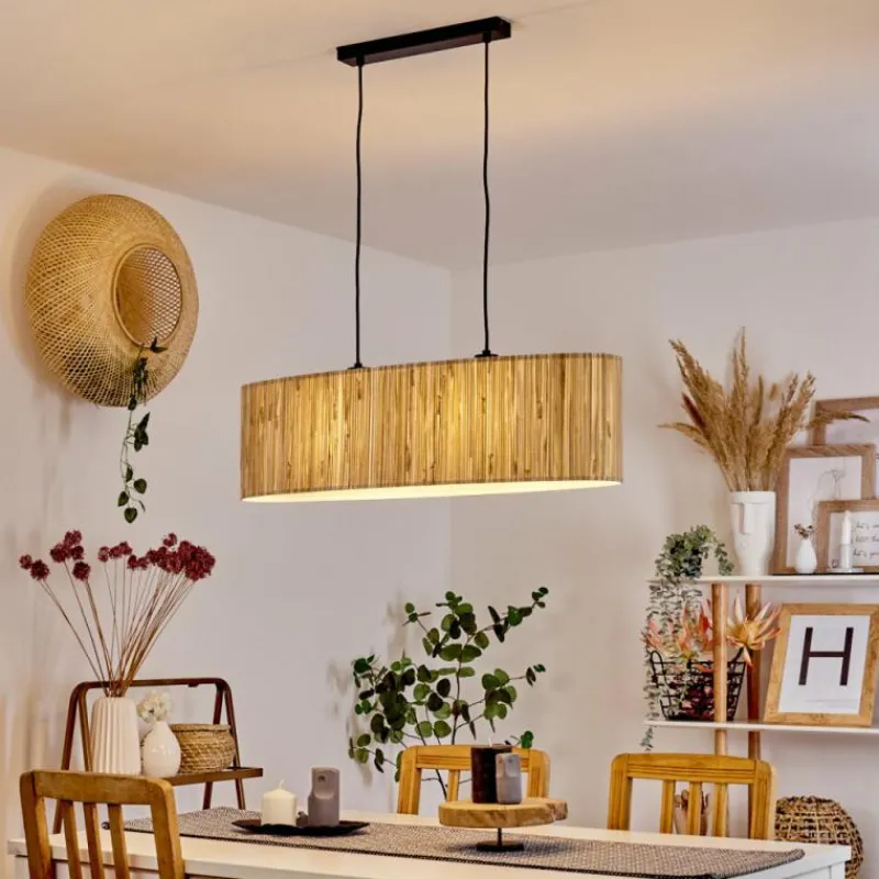 Luminaires Scandinaves-hofstein Suspension Bongal Noir, 2 lumières