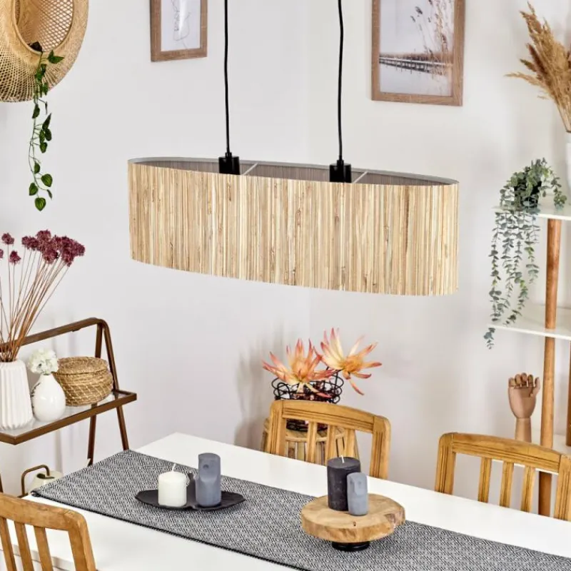 Luminaires Scandinaves-hofstein Suspension Bongal Noir, 2 lumières