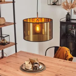 Lampes En Tissu-hofstein Suspension Boromata Noir, 1 lumière