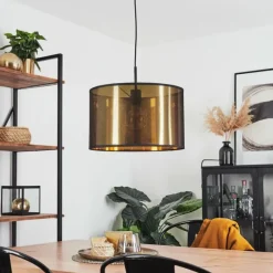 Lampes En Tissu-hofstein Suspension Boromata Noir, 1 lumière