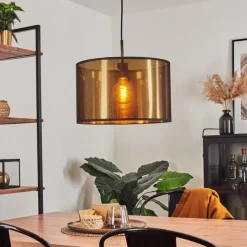 Lampes En Tissu-hofstein Suspension Boromata Noir, 1 lumière