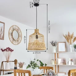 Style Boho-Chic-hofstein Suspension Bosco Noir, 1 lumière