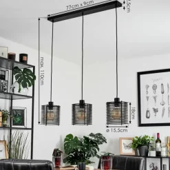 Luminaires Scandinaves-hofstein Suspension Boula Noir, 3 lumières